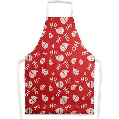 Tablier de cuisine (Rouge-HOHO) 68x55cm Tablier de Noël rouge Joyeux Noël Convient pour la cuisine Fête de Noël Fête Unisexe (1/4)