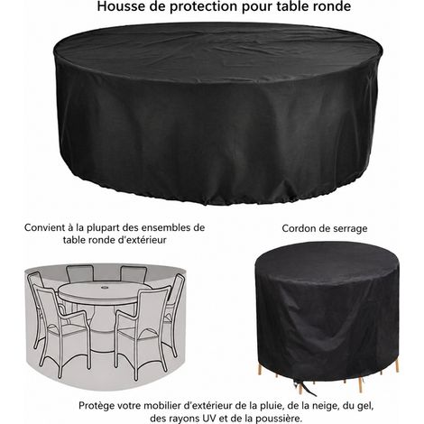 Housse de protection ronde pour table de jardin tissu Oxford 210D noir 120 x 20 cm 120 20 30 × 25 × 5 cm 130 g – Livraison gratuite (1/5)