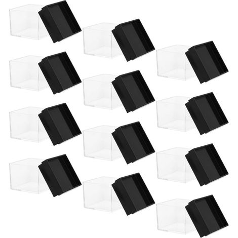12pcs Boîte de Rangement pour Spécimens Carrée Transparente en Ps pour Exposition et Organisation D'objets Décoratifs et Petits Articles