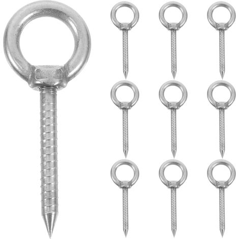 10 crochets à œillet, inox, argenté, pour bâche et cargaison (1/5)