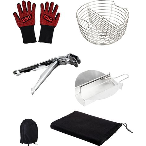 Cecotec Attrezzi per Barbecue Acciaio Inox, Set di Attrezzi DragonPack 4600 L, Accessori Versatili per Griglia, Include Pinze di Precisione, Copertura Protettiva e Cestello per Carbonella Resistente (1/5)