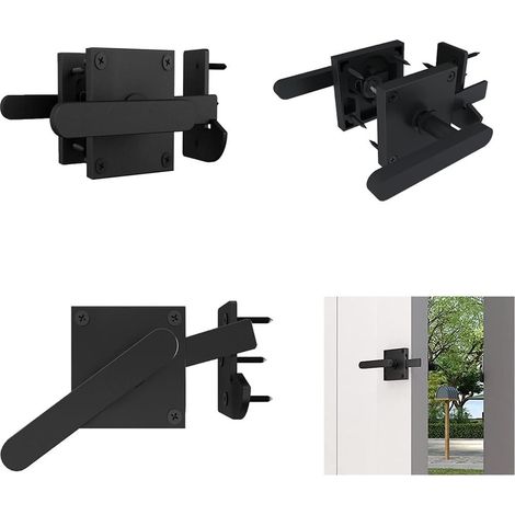 Loquet double face en aluminium noir (1/5)