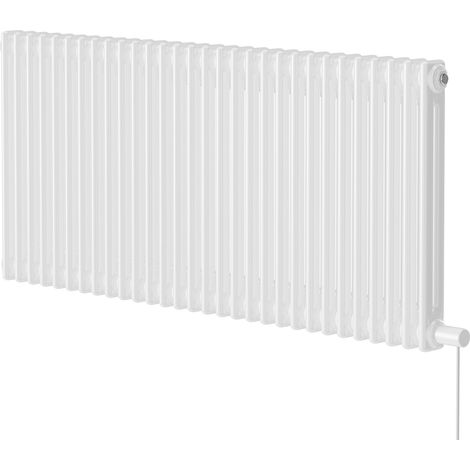 Wholesale Domestic Colosseum White 600mm x 1340mm Horizontal Electric Double Column Radiator (1/5)