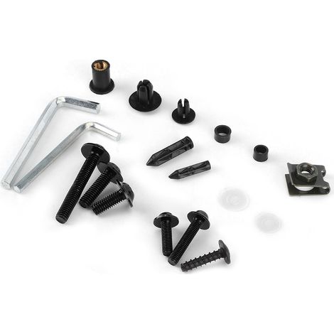 Kit de Fixations Moto Universel Boîte de Boulons Carénage Vis de Serrage Écrous Compatible Yamaha Noir (1/5)
