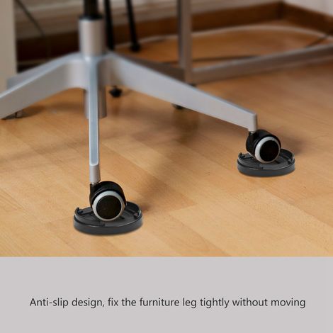 8-teiliges Set Kunststoff-Möbelbein-Rutschschutzmatten mit Mehrfachschlitzen, rutschfeste Bettstopper, Fußmatten für Tisch, Schreibtisch, Sofa und Stühle (Schwarz) (1/5)