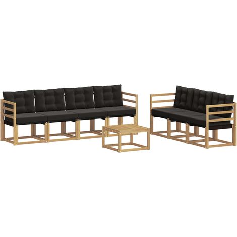 Outdoor Sofa Set with Cushion 8 pcs White and Black vidaXL (1/5)