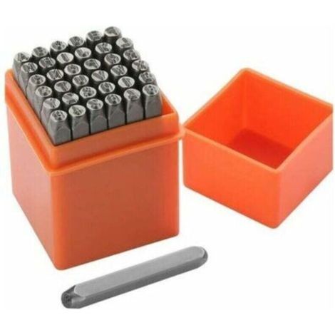 36 Pièces Lettres et Chiffres à Frapper, 6mm Poinçon Lettre Metal, A-Z et 0-9 Lettre a Frapper Metal, Chiffre à Frapper pour Estampage du Métal, du Plastique, du Bois, du Cuir