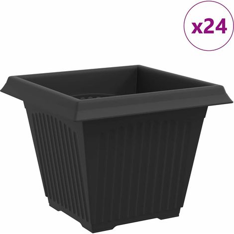 Maison Exclusive - Quadratischer Blumentopf 24 pcs Schwarz 38 x 3