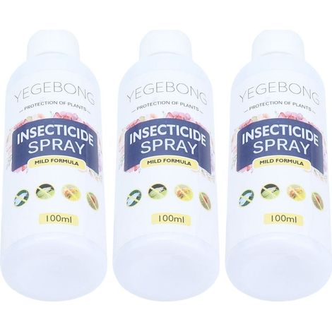 Packung mit 3 x 100 ml Insektizidsprays für Topfpflanzen, Abwehrmittel gegen Spinnen und schädliche Insekten, für Haus und Garten. (1/5)