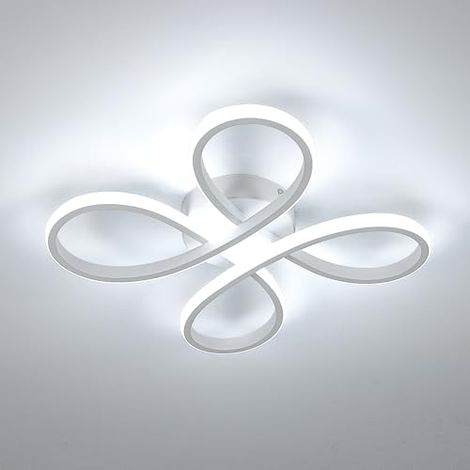 Comely Plafonnier LED Moderne, Lampe de Plafond 30W 3400LM, Luminaire Plafonnier Forme de Fleur pour Couloir, Balcon, Chambre, Salon, Salle à Manger, Lumière Chaude 3000K, 30cm, Blanc (1/5)