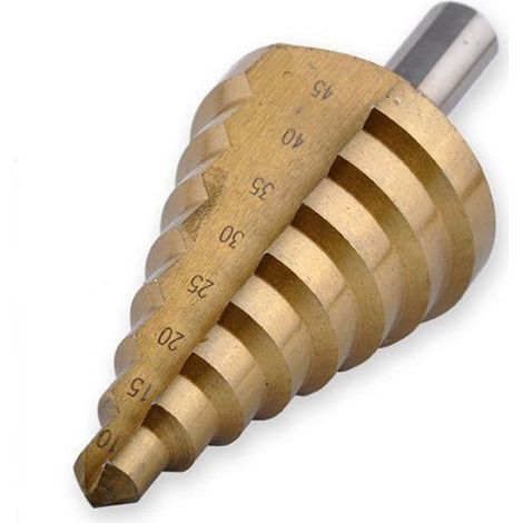 HSS-Zinn-Stufenbohrer 10–45 mm, Kegelbohrer, Stufenbohrer, Fräser, Mehrstufenbohrer