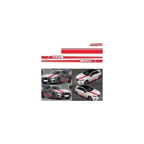 Lot de 5 autocollants pour voiture, autocollants en vinyle pour capot et carrosserie, bandes de course, autocollants en vinyle p (1/5)