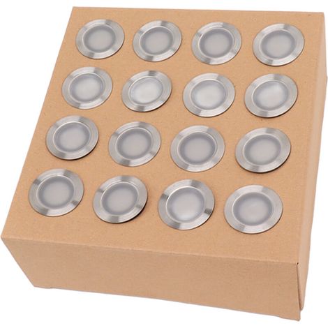 Jeffergarden 16PCS LED deck light, 90-265V acier inoxydable PC IP67 lumière de sol étanche éclairage jardin patio escalier-DOU