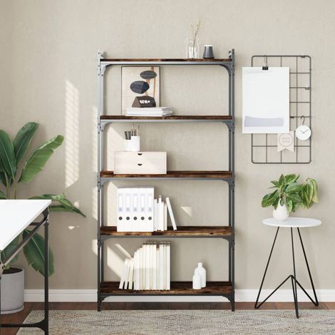 Bücherregal 5 Böden Räuchereiche 80x30x154 cm Holzwerkstoff (1/5)