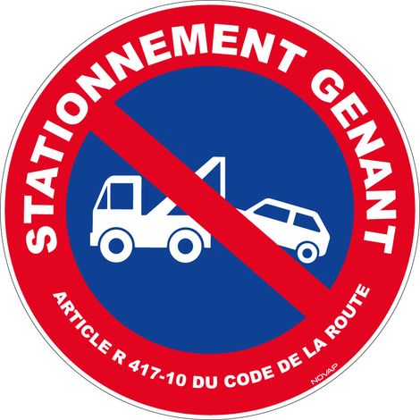 Panneau Défense de stationner mise en fourrière - Rigide Ø450mm - 4080369