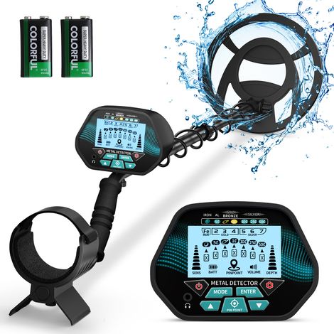Détecteur de métaux pour adultes et enfants, longueur réglable, sensibilité ajustable et signal sonore. Modes Tous Métaux/DISC/PP, écran LCD, kit pro détection or, idéal pour plage, jardin, chasse aux (1/5)