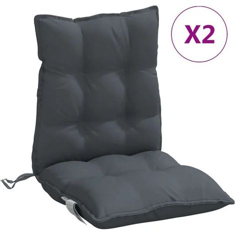 Ensemble de deux coussins pour chaise à dossier bas, gris anthracite (1/5)