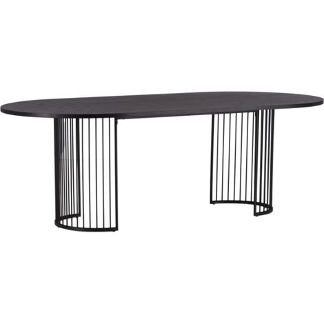 Table à Manger Ovale "Hamneskär" 220cm Noir (1/5)