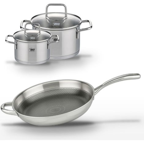 Lot Poêle 32 cm & 2 Faitouts 16/12 cm Elo Relief Evolution (1/5)