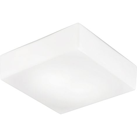 Binnie Applique Plafonnier Carré Verre Satiné Raccord E27 IP20 30cm - Groupe Rossini - Lampe d'intérieur en verre soufflé (1/5)