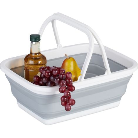 Cesta plegable con asa: impermeable y compacta
