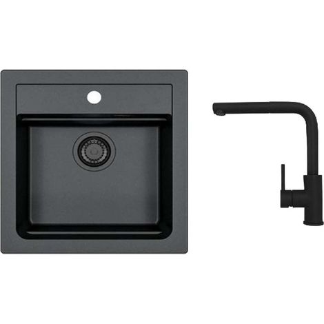 Alveus - Spülenset Atrox 20 und Armatur Zeos-P, deep black SETA25638 (1/2)