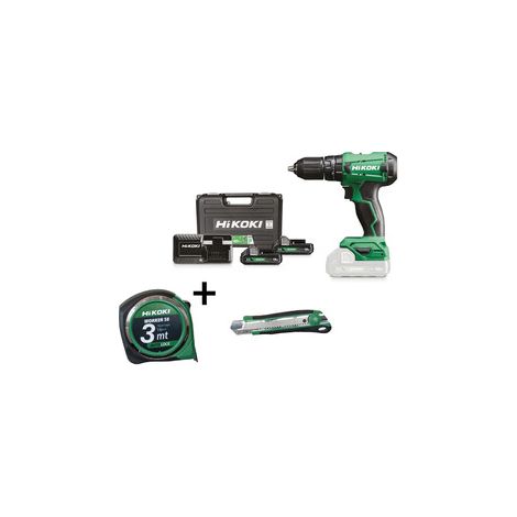 HIKOKI/HITACHI SET TRAPANO AVVITATORE DV18DA 18V C/PERC + ACCESSORI
