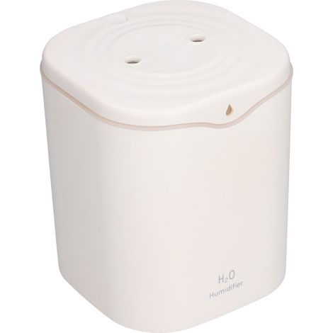 Doppelsprüh-Luftbefeuchter 2L Mini-Luftbefeuchter mit leisem Aromadiffusor, USB-betrieben, für Zuhause, Schlafzimmer, Büro, Weiß (1/5)