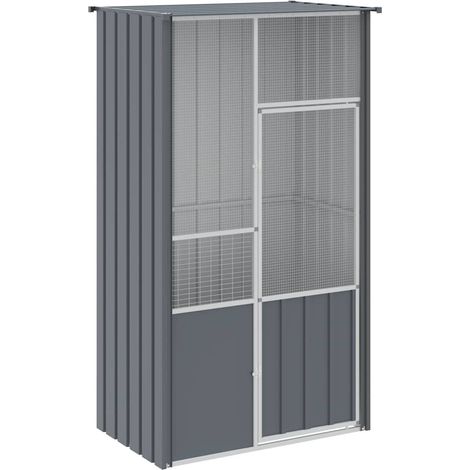 Gabbia per uccelli 115 x 78 x 200 cm acciaio zincato antracite 020041701