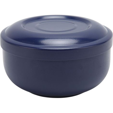 Bol à savon à raser pour homme - Grand bol bleu foncé à large ouverture, facile à mousser, couvercle inclus (1/5)