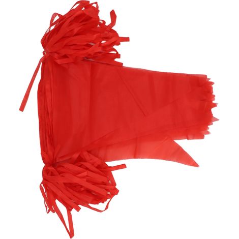Guirlande de fanions décoratifs triangulaires en 2 sachets avec drapeau anti-décoloration, guirlande de 200 m de corde rouge, 2 sachets (1/5)