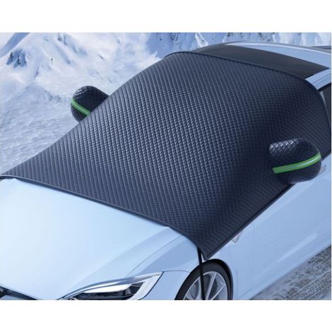 Voiture AntiNeige AntiGivre AntiGel Hiver Universel pour Berline, Couette Épaisse MultiCouches Imperméable Noir Uni, SemiHousse avec Couverture PareBrise Avant + Fenêtres Latérales + Rétroviseur (1/2)