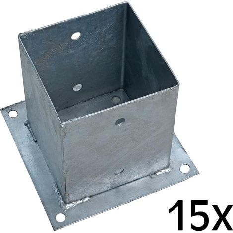 Estexo – Manchon à visser pour poteau 15x – Acier galvanisé – Hauteur 150 mm – Fixation par vis – Pour béton armé