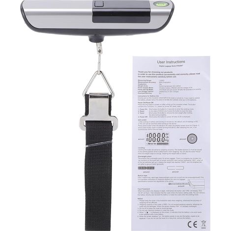 Pèse-bagage Suspendu Numérique. Balance Numérique Portable Précise de 110 Lb pour les Voyageurs et un Usage domestique. Matériau en Acier Inoxydable (Panneau en acier inoxydable brossé (1/5)
