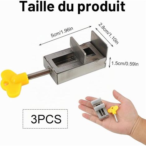 Sécurité pour Baie Coulissante en Aluminium - Serrure avec Clés pour Porte et Fenêtre Coulissante,Sécurité Fenêtre Enfant,Verrou Baie Coulissante,Protection Contre les Intrusion (1/4)