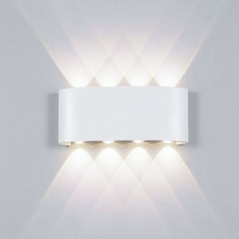 Applique murale LED pour intérieur et extérieur, lampe de jardin en aluminium 8 W, applique murale 8 LED, étanche IP65, lumière naturelle 4 500 K (1/5)