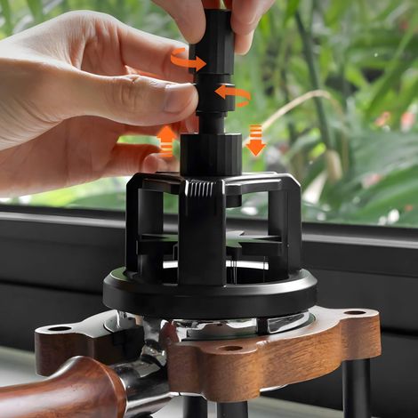 Mélangeur à expresso 53 mm avec hauteur d'aiguille réglable, mélangeur à café rotatif avec support, mélangeur à expresso portable, accessoires créatifs pour expresso.