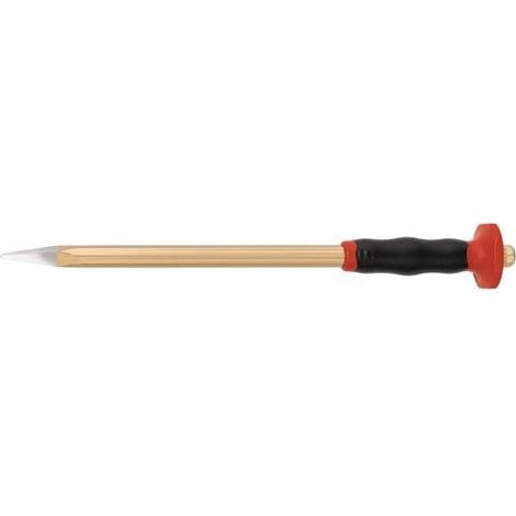 Cincel de electricista largo total 250mm vástago cuadrado de 10mm con protector de mano de 2K RENNSTEIG (1/2)
