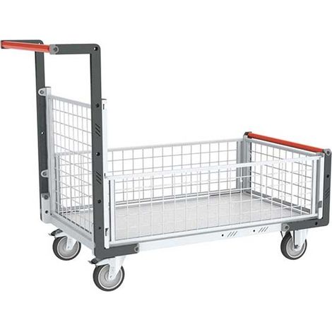 Modularer Plattformwagen mit Gitter - Behälter 965 x 555 mm - Tragfähigkeit 250 kg - 806724246
