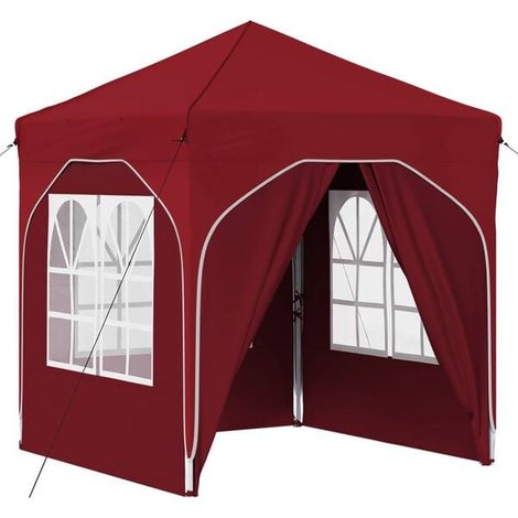 Tente de réception portable couleur bordeaux, 192 x 192 x 245 cm. (1/5)