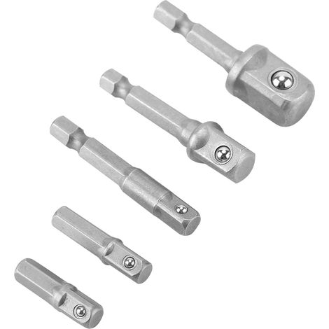 5-teiliges Set Sechskantschaft-auf-Vierkantkopf-Steckschlüssel-Bit-Adapter (3 Stück 50 mm + 25 mm + 30 mm) (1/5)
