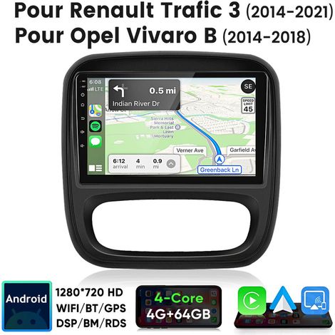 9 pouces Carplay Autoradio pour Renault Trafic 3 (2014-2021) Android 64GB JUNSUN (1/5)