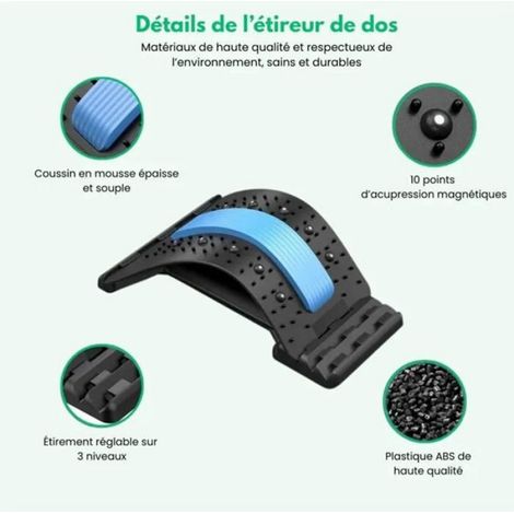 Planche Lombaire - Support Lombaire Ergonomique Antidérapant - Réglable Sur 4 Niveaux - Pour Soulagement Du Dos - 1 Pièce (1/5)