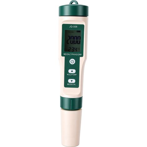 Testeur de qualité de l'eau 10 en 1 : mesure le pH, le TDS, la conductivité électrique, l'ORP, la salinité et la température (format numérique) pour piscine et aquarium. (1/5)