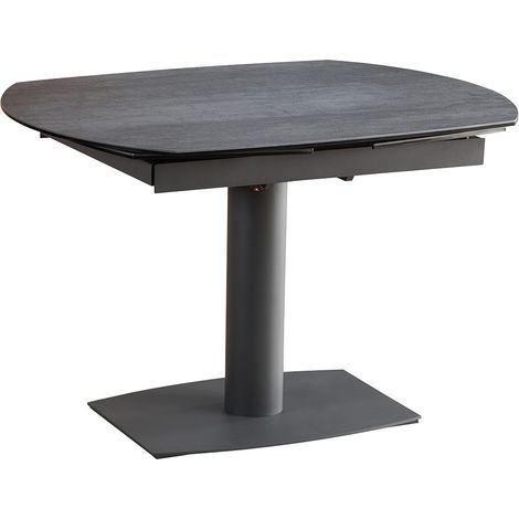 PIKAM - Table de Repas Allongeable Céramique Gris Anthracite