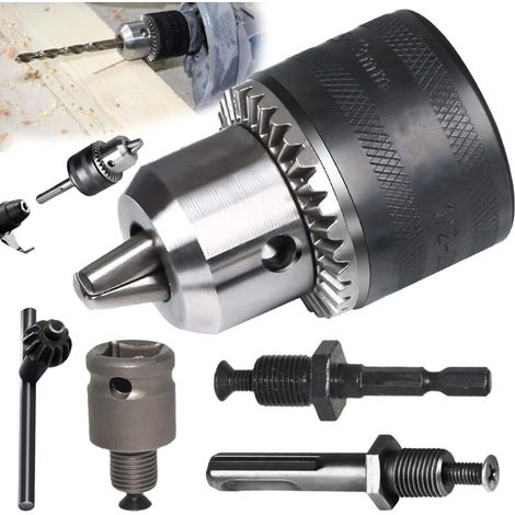 5 Pièces Mandrin Perceuse 1,5-13 mm, Mandrin à Couronne Dentée 1/2-20UNF, Mandrin Perceuse, Mandrin Pour Visseuse à Percussion, Mandrin De Perçage Avec Clé De Mandrin (1/5)