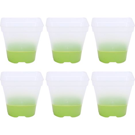 Lot de 6 pots de pépinière transparents avec trous de drainage et couvercles à fond en silicone, 7,6 cm (3 po), en plastique réutilisables pour le démarrage des plantes. (1/5)