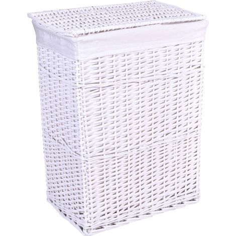 Cesta de mimbre blanca de 114 L