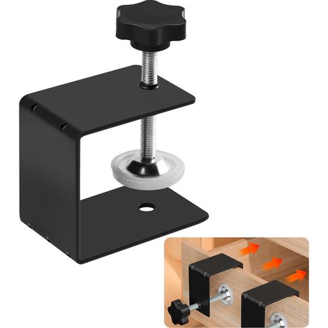 1 pince en C, support de base universel robuste en acier inoxydable, pince, pince avant de tiroir, accessoire de montage de bureau, pince de clôture pour le travail du bois, réparation fixe, (1/5)