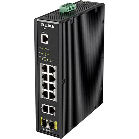D-Link DIS-200G-12PS switch di rete Gestito L2 Gigabit Ethernet (10/100/1000) Supporto Power over Ethernet (PoE) Nero (1/4)